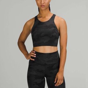 Lululemon Wunder Train Longline Bra Sz 8 In Heritage 365 Camo Deep Coal Multi